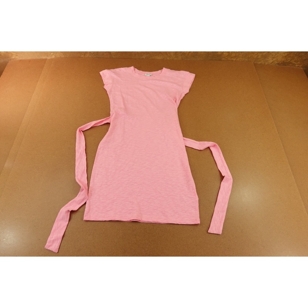 J Crew Womens Size XXS Pink Short Sleeve Knit Tie-Waist Mini Dress NWT
